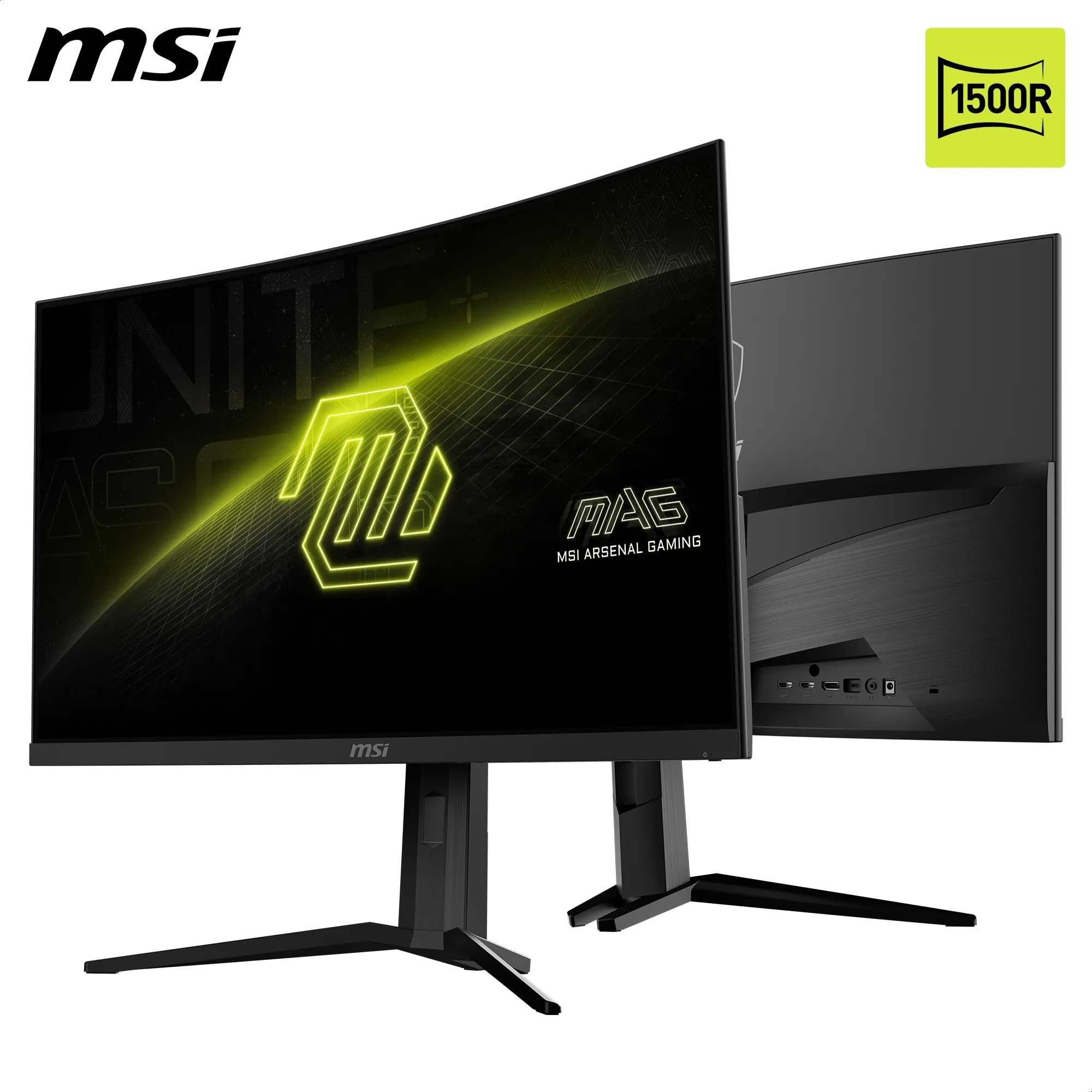 MSI MAG 321CUPDF Monitor Curvo Gaming 32" UHD - Pannello Rapid VA 1500R 3840 x 2160, Modalità Doppia / 0,5ms (GtG, Min.), Adaptive Sync - DP 1.4a, HDMI 2.1 CEC, USB Type-C (DP alternativo con 15W PD)