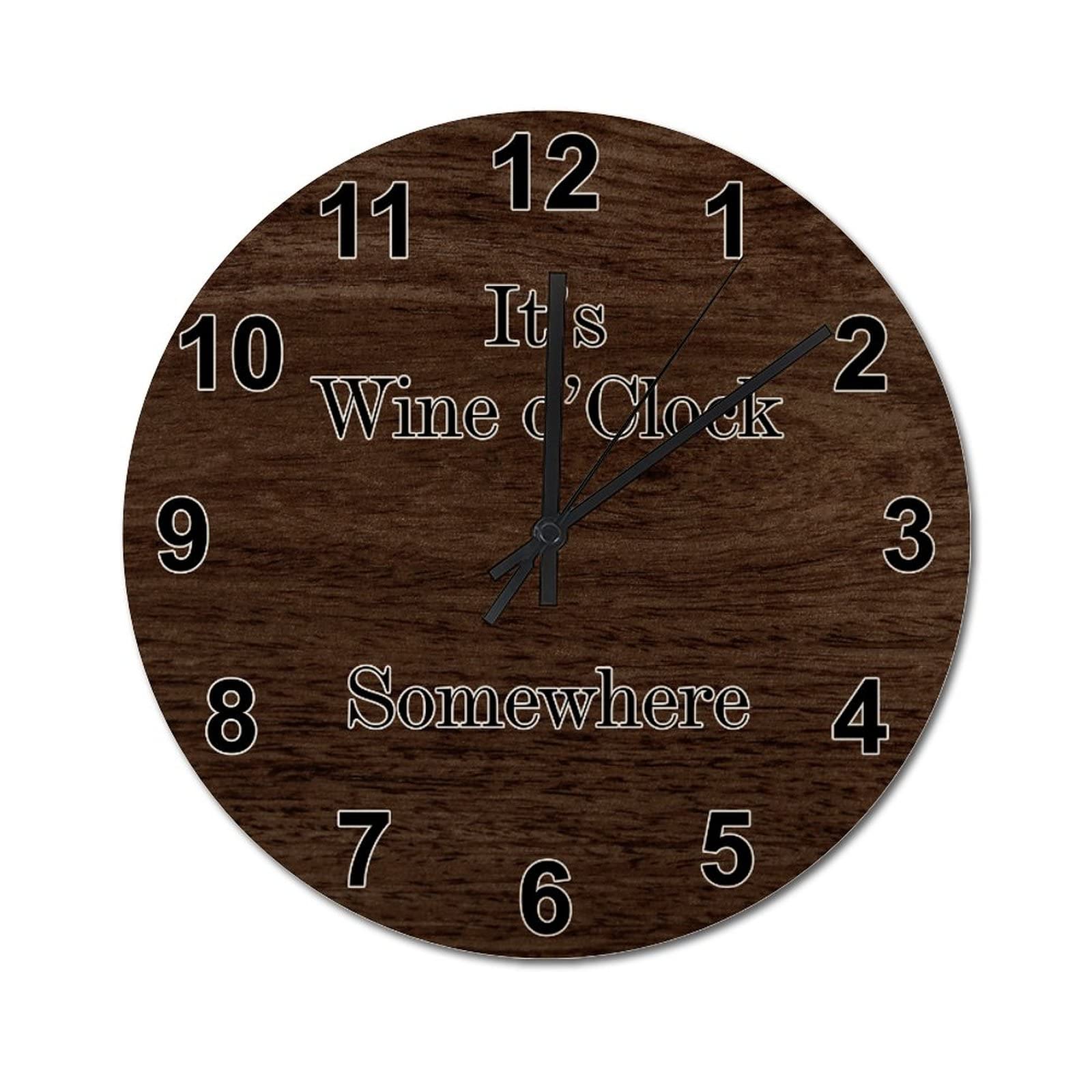 Horloge murale vintage It's Wine O'Clock, cadeau idéal