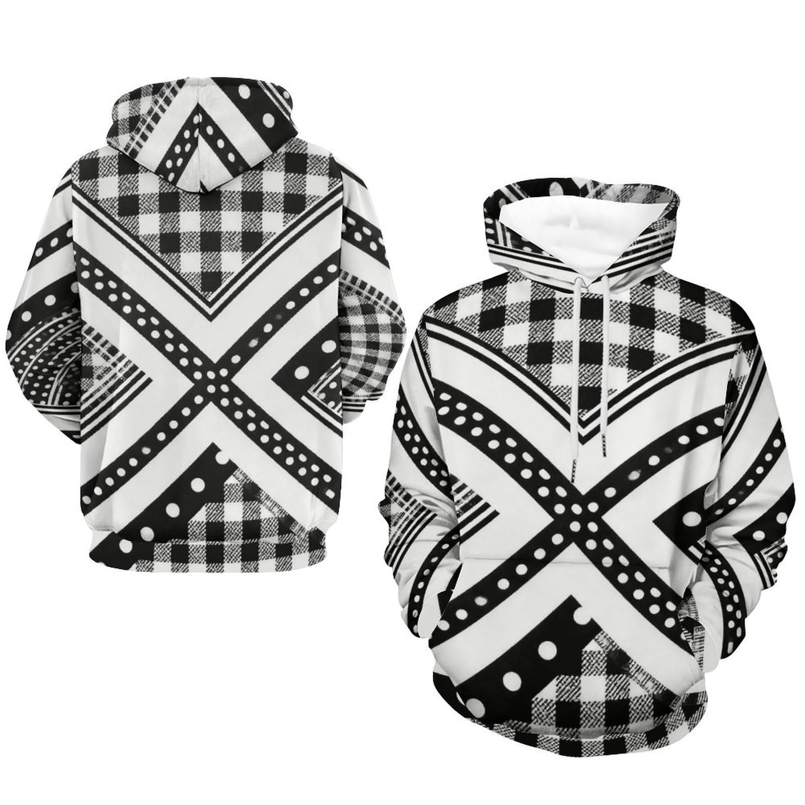 Geometría Clásica En Blanco Y Negroflag Pullover Hoodie Sudadera con Capucha Hoodies For Men Y Mujer Hoodie Sweatshirts Men's Hoodie