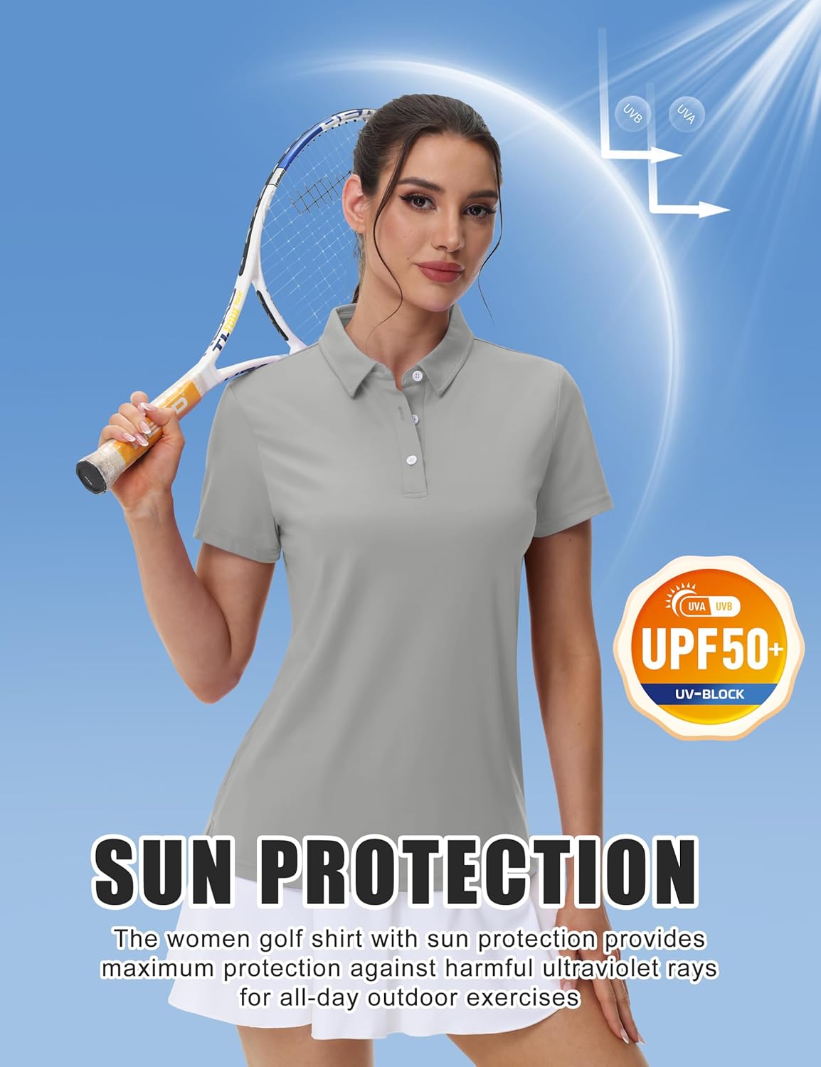 MAGCOMSEN Women's Polos Golf Shirts Short Sleeve UPF 50+ Collared Shirt Quick Dry Tennis Work Athletic Tops - Image 3