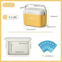 Vista 7 de Naturehike Nevera Rígida, Caja de Hielo Aislada, Nevera Portátil de Retención de Hielo para Playa, Camping, Picnic, Pesca, Barbacoa Amarillo