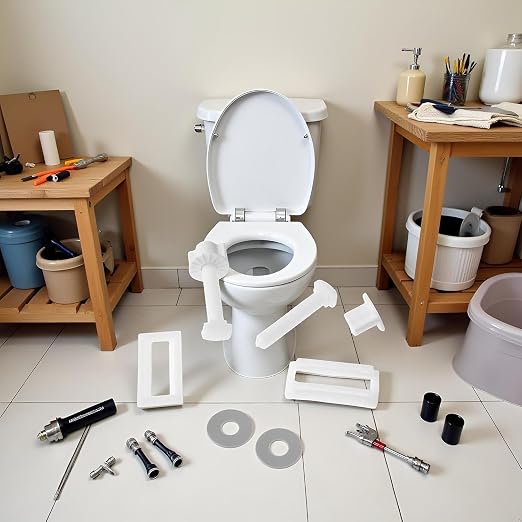 Kit de 2 tornillos blancos para asiento de sanitario de plástico miniatura 2