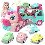 seveclotree Girl Toddler Toys 3 4 5,Unicorn Toys Truck with Light & Sound, 3 4 5 6 7 8 Year Old Girl Gifts,Toy Cars for Toddlers Girls,Birthday Gifts for 3-12 Year Old Girls