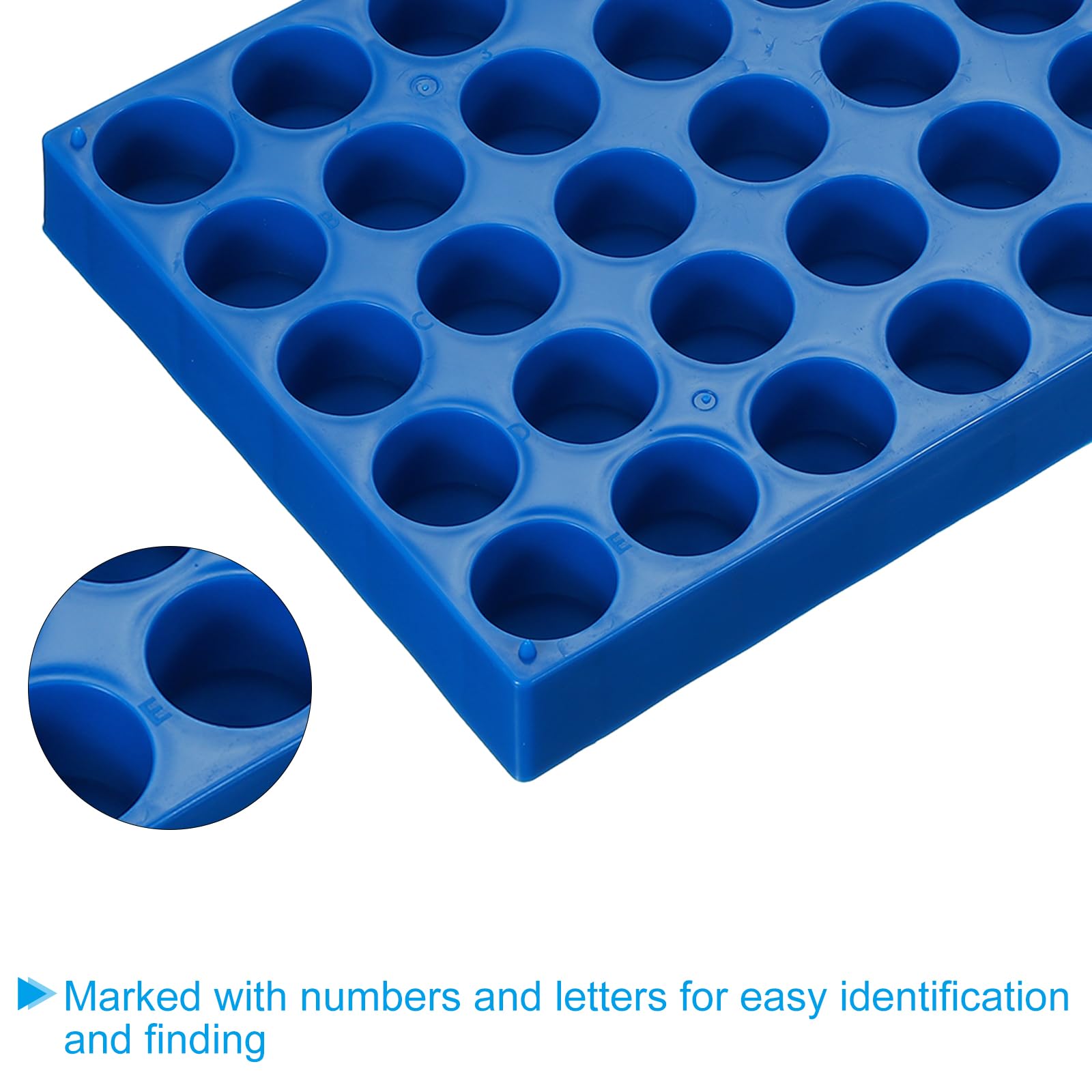 PATIKIL Vial Halter Für 20ml Autosampler Vials 3er Pack Vial Halterung 40-Well Stapelbarer Test Tube Rack Vial Halter Für Mikrozentrifugenröhrchen Blau