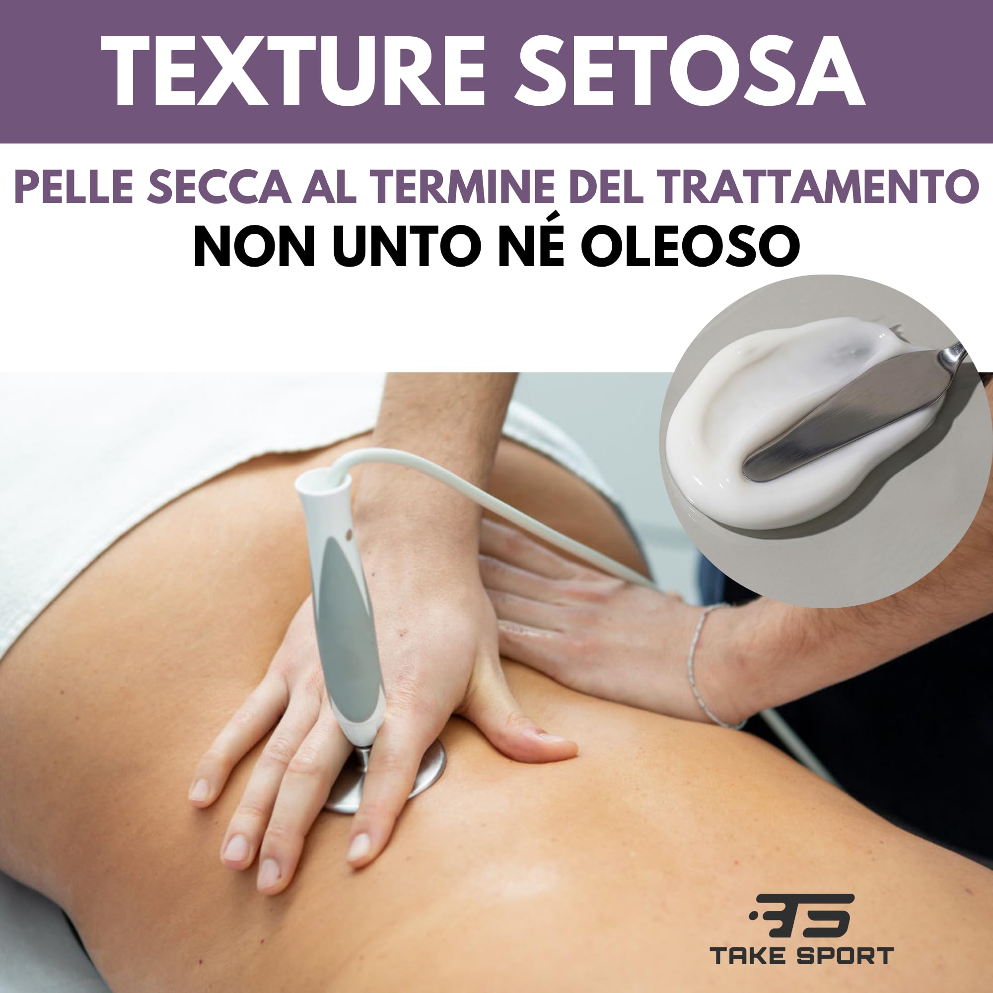 TS TAKE SPORT - Crema Conduttiva Diatermia e Tecarterapia 1000ml | Formula 2in1 Massaggio e Tecar | Con Aloe Bio e Glicerina | Alta Scorrevolezza e Conducibilità | Made in Italy (base)