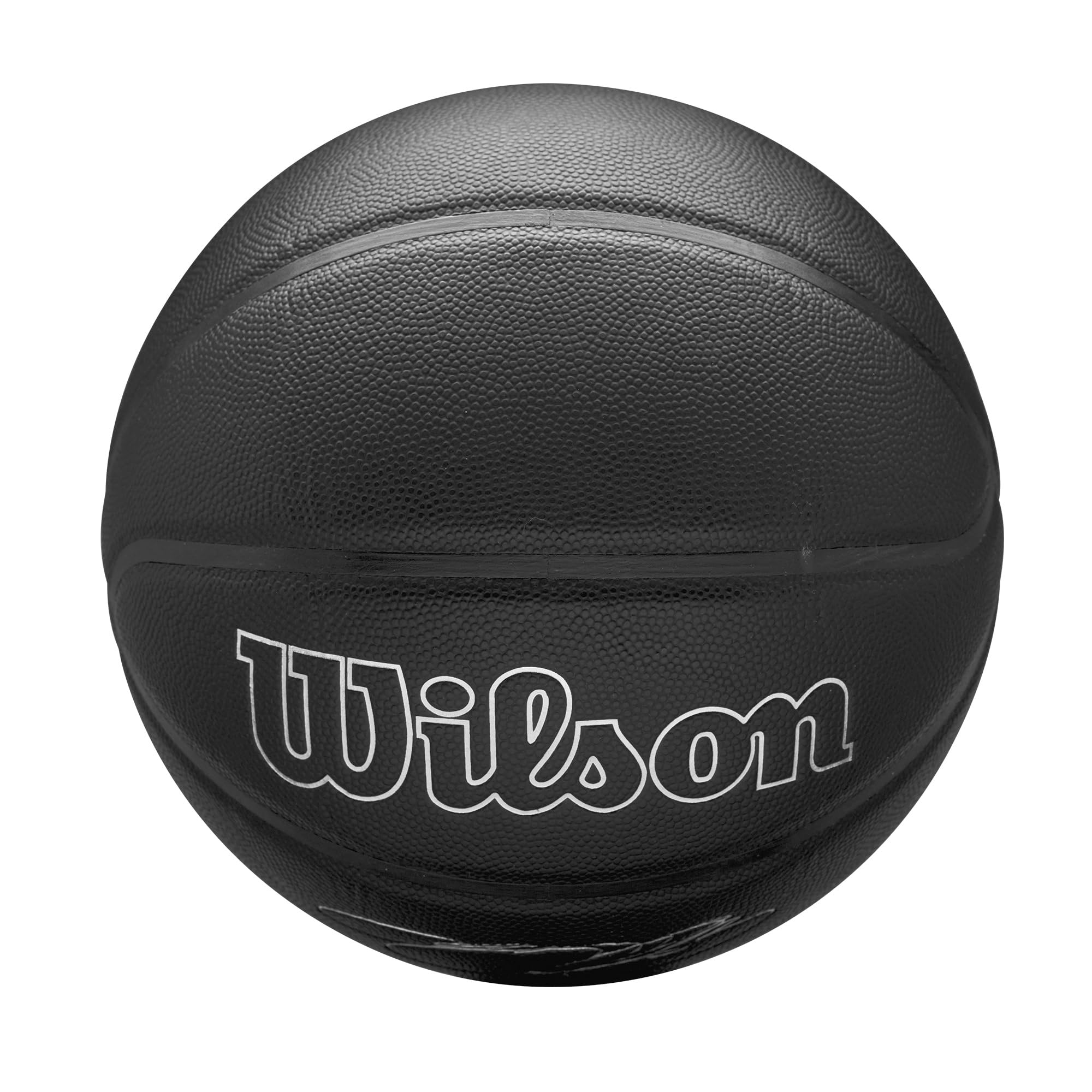 WILSON Evergreen NBA Player, Ballon de Basket, Revêtement Pure Touch, Idéal pour Extérieur, Résistant Aux Intempéries, Joueur: James, Couleur: Noir, Taille: 7