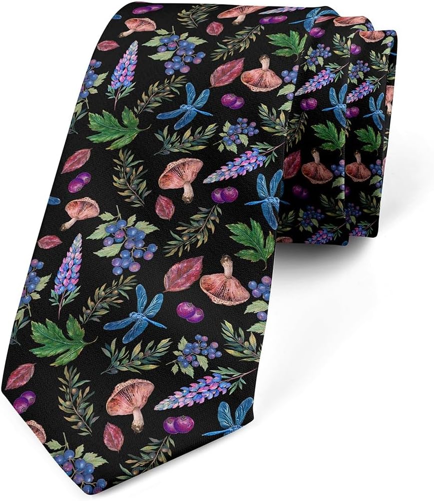 Mushroom Decor Men's Tie Fashion Funny Novelty Necktie for Party Wedding Holiday