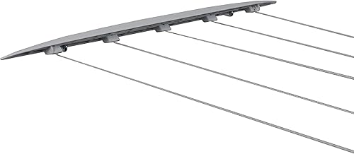 Miniatura 5 de Strata Tendedero retráctil de 5 líneas para interiores, añade 51 pies de espacio de secado, línea de ropa montada en la pared, línea de lavandería