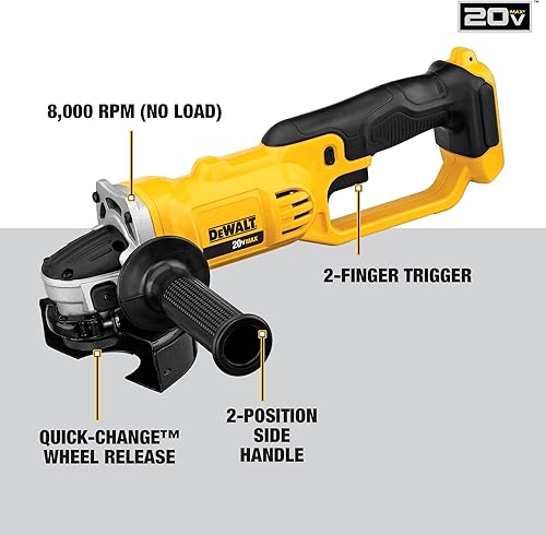 Miniatura 4 de DEWALT DCG412B 20V MAX* Litio Ion 4-12" Amoladora (solo herramienta)