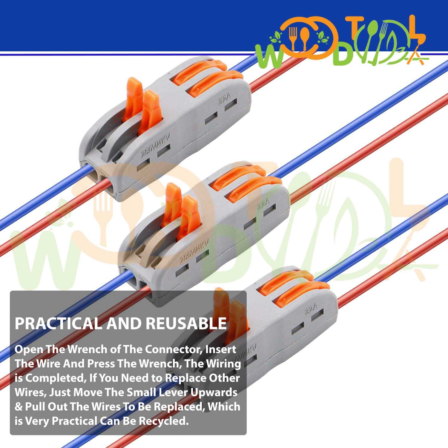 2 to 2 Inline Wire Connectors - Orange -6 2 to 2 Inline Wire Connectors - Orange -6