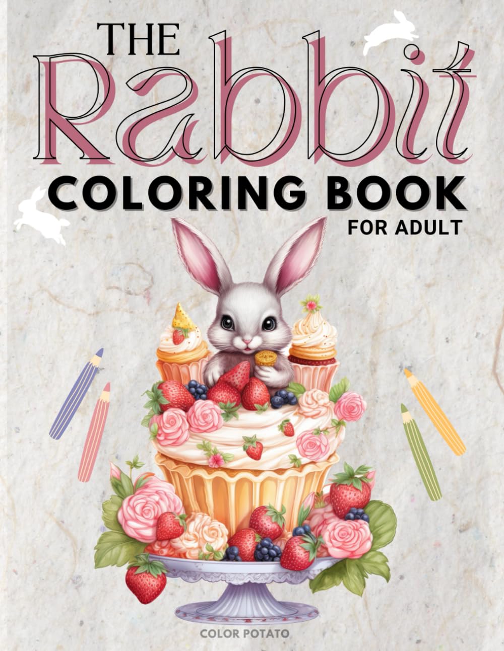 The Rabbit Coloring Book for Adult: Cute animal bunny colouring pages in greyscale vintage painting style for women and teens