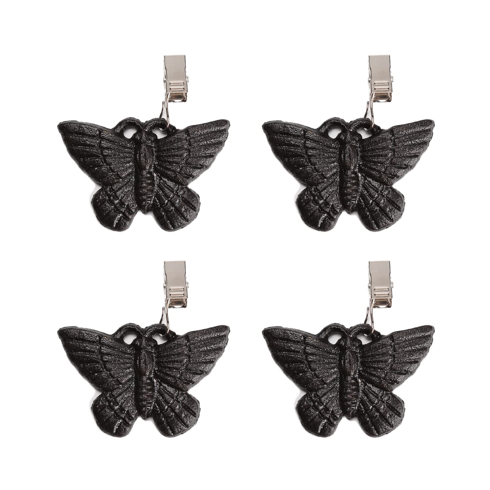 BRASSTAR Set of 4 Tablecloth Weights Clip on, Cast Iron Butterfly Tablecloth Pendant Antique for Outdoor Garden Party Wedding Picnic Camping Tablecloths TQGJPT163