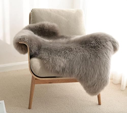 Vista 76 de HUAHOO Alfombra de oveja auténtica de alta calidad, piel de oveja australiana, esponjosa, de lujo, natural, de piel de cordero esponjosa