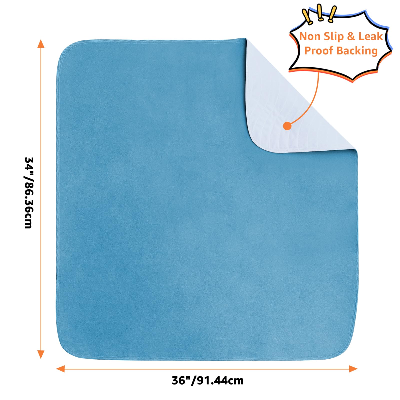 Almohadillas lavables para incontinencia para niños, adultos, ancianos y mascotas, absorción de líquidos, reutilizables, para mojar la cama, almohadilla protectora impermeable para cama, sofá, sofá y