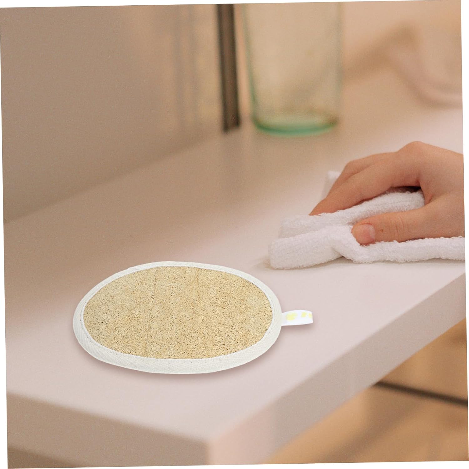 8Pcs Natural Loofah Sponge Scrubber for Kitchen Bathroom Cleaning Multipurpose Dish Washing and Sink Scrubbing Highly Absorbent Easy to Dry Cleaning Tools