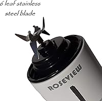 Vista 4 de Portable Smoothie Blender ROSEVIEW Glass Cordless Mini Shakes Cup blend for smoothies USB rechargeable juicer 2 battery Handheld Personal travel Jet