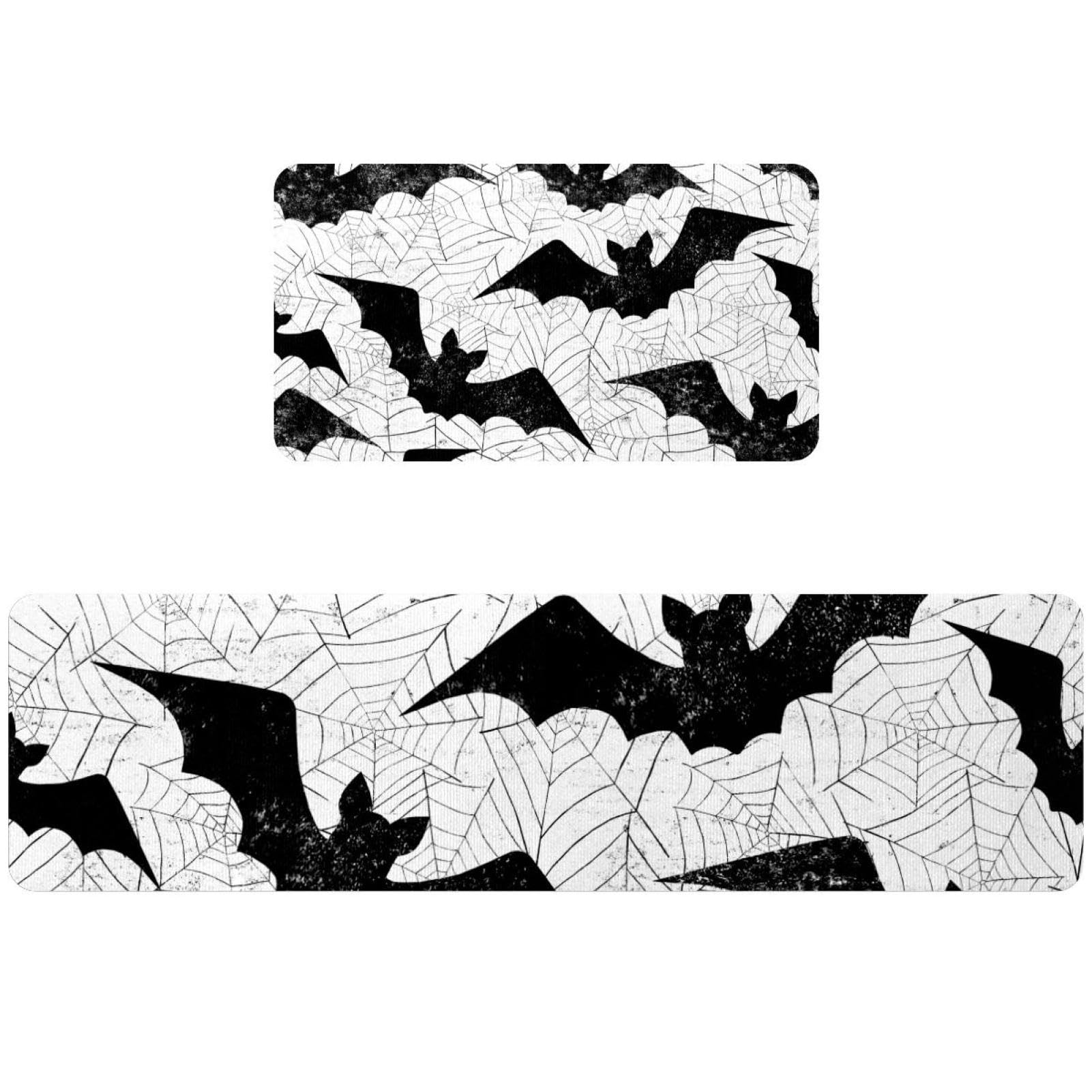 Tapis de cuisine antidérapants lot de 2 lavables motif chauve-souris