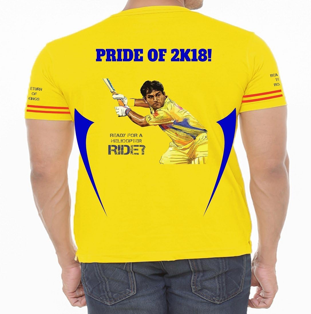 Dhoni CSK Men's Round Neck IPL T-Shirt - Poly Dryfit