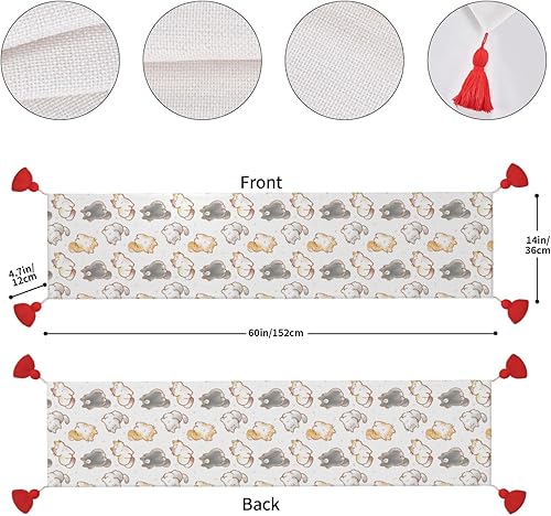 Miniatura 2 de Camino de mesa de Navidad con diseño de gato, decoración de mesa de comedor, decoración de Navidad, decoración de interiores del hogar, caminos de