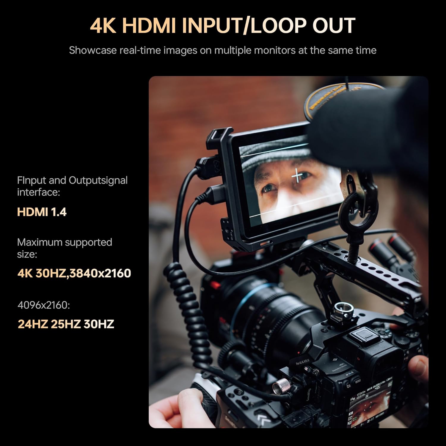 VILTROX DC-X2 6" Camera Field Monitor 2000 Nits HD1920x1080 IPS Touchscreen DSLR Camera Monitor with 3D LUTs, 4K HDMI Loop in/Out with Peak Focus Video Assist Waveform, NP-F550 Battery & Sunshade Hood