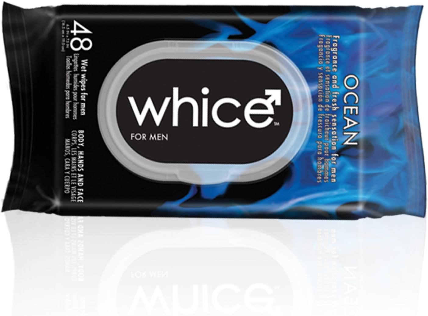 for Men - Hypoallergenic Full Body Wet Wipes - Ideal after Sports or Gym, Traveling, Always in the Car and Toilet too - Ocean Fragrance. Keep your Body, Hands and Face fresh. Dispenser Pack 48ct