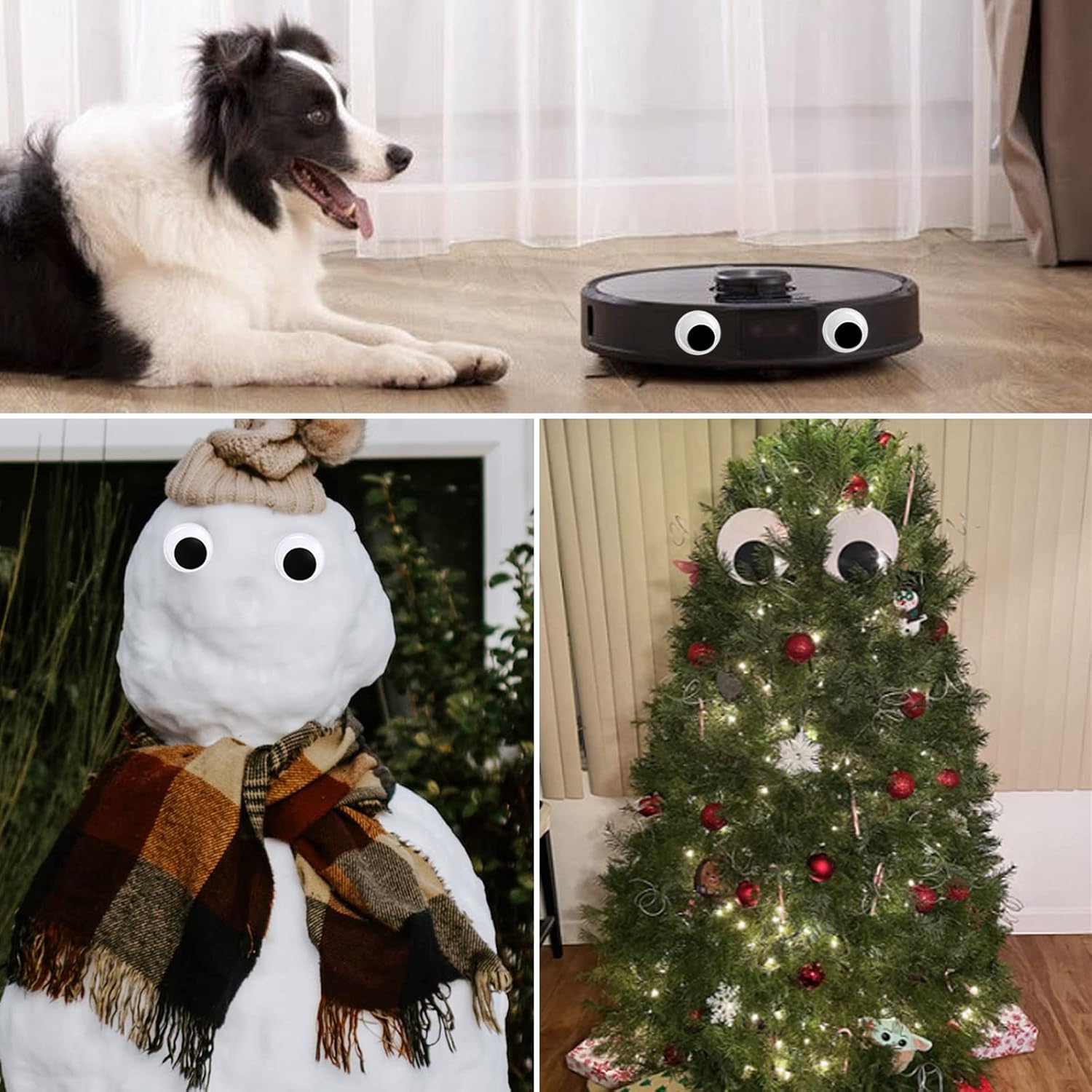 12 Pieces Large Wiggle Googly Eyes 2 Inch 3 Inch 4 Inch 5 Inch Self Adhesive Black White Plastic Giant Wiggle Googly Eyes for DIY Crafts and Home Decoration (Diameter Size 5cm,8cm,10cm,13cm)