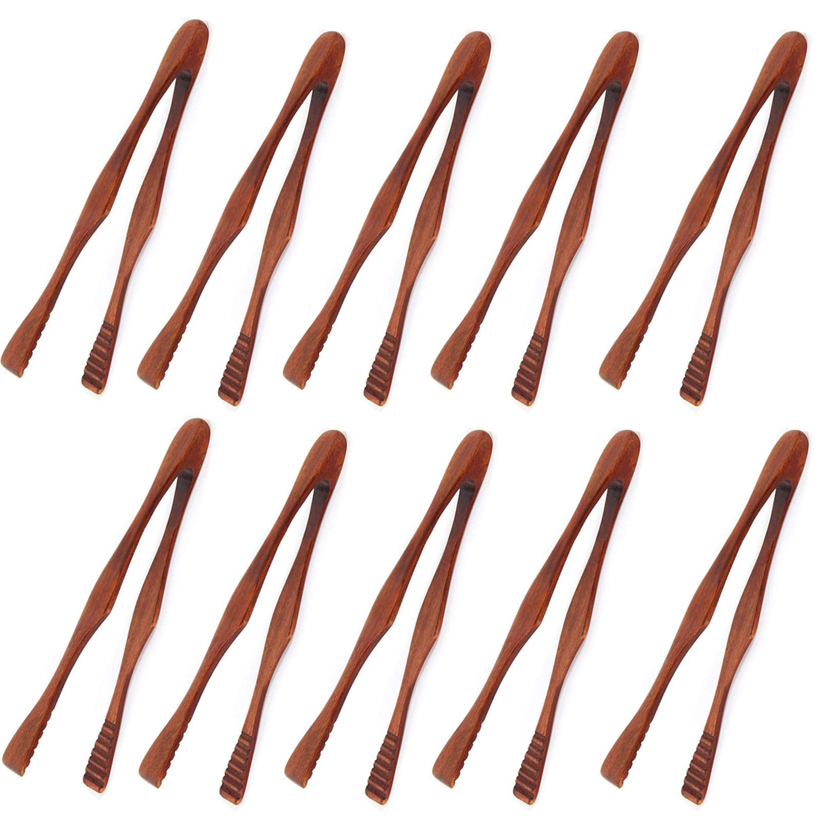 SagaSave 10 pinzas de madera natural para alimentos, pinzas de cocina de madera de bambú, clip de té, duradero, respetuoso con el medio ambiente, apto para tostadas, ensaladas, barbacoas, cocinar