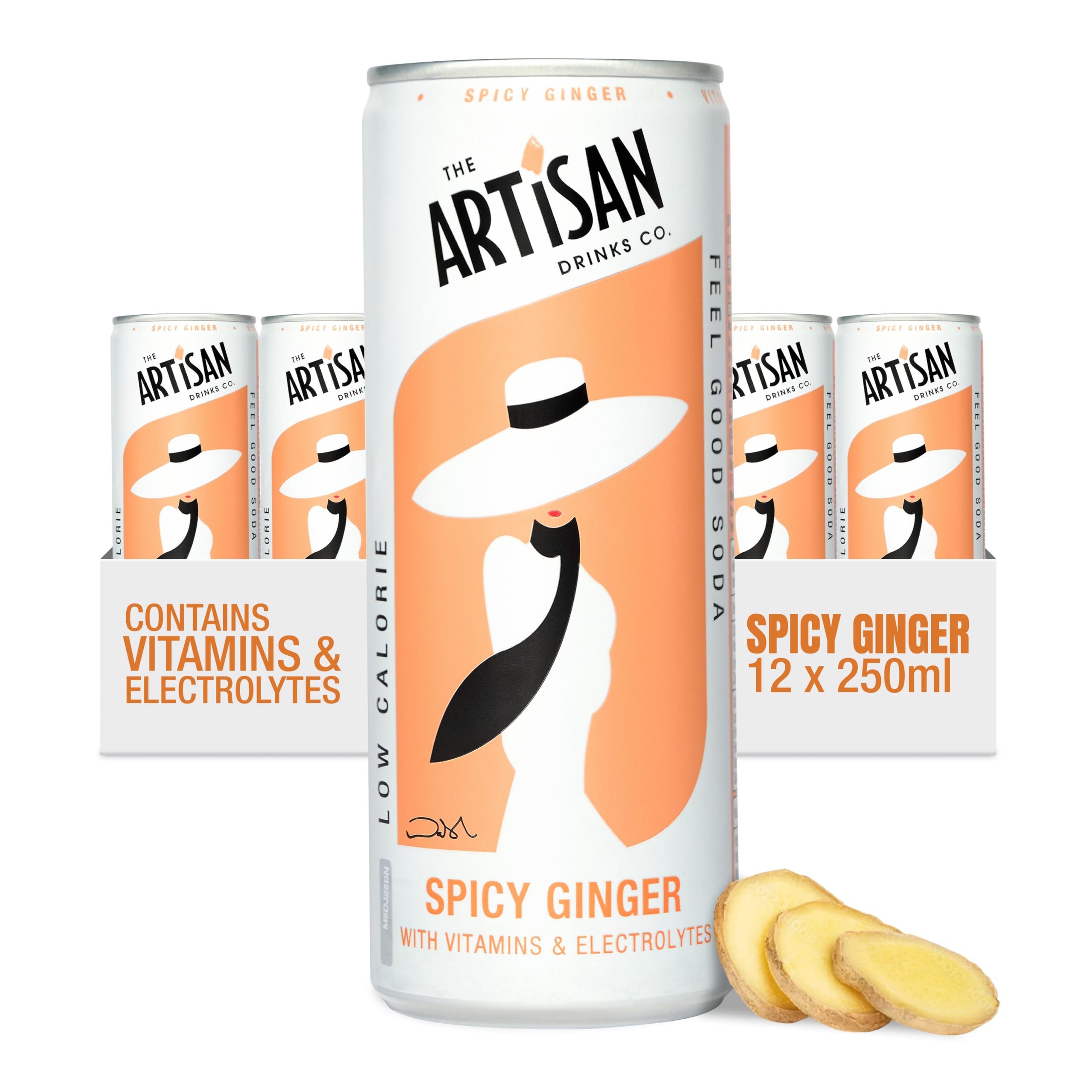 Artisan Spicy Ginger & Lime Soda Can, 250ml (Case 12)
