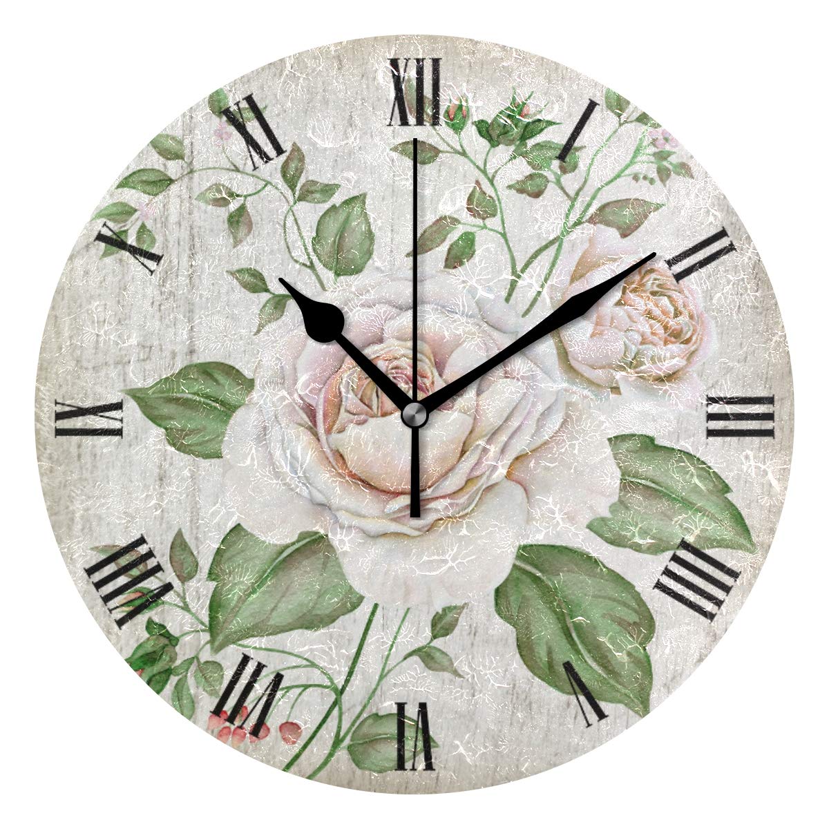 Horloges Horloge Murale Silencieuse sur Bois Contre le Tic-Tac