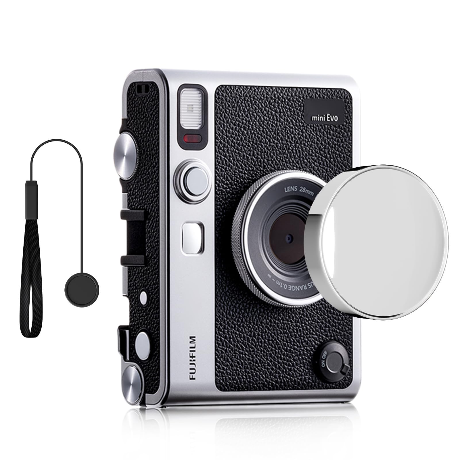 Rieibi Accessori compatibili con Fujifilm Instax Mini Evo - Custodia protettiva per PC Polaroid e copriobiettivo per fotocamera Fuji Instax Mini Evo