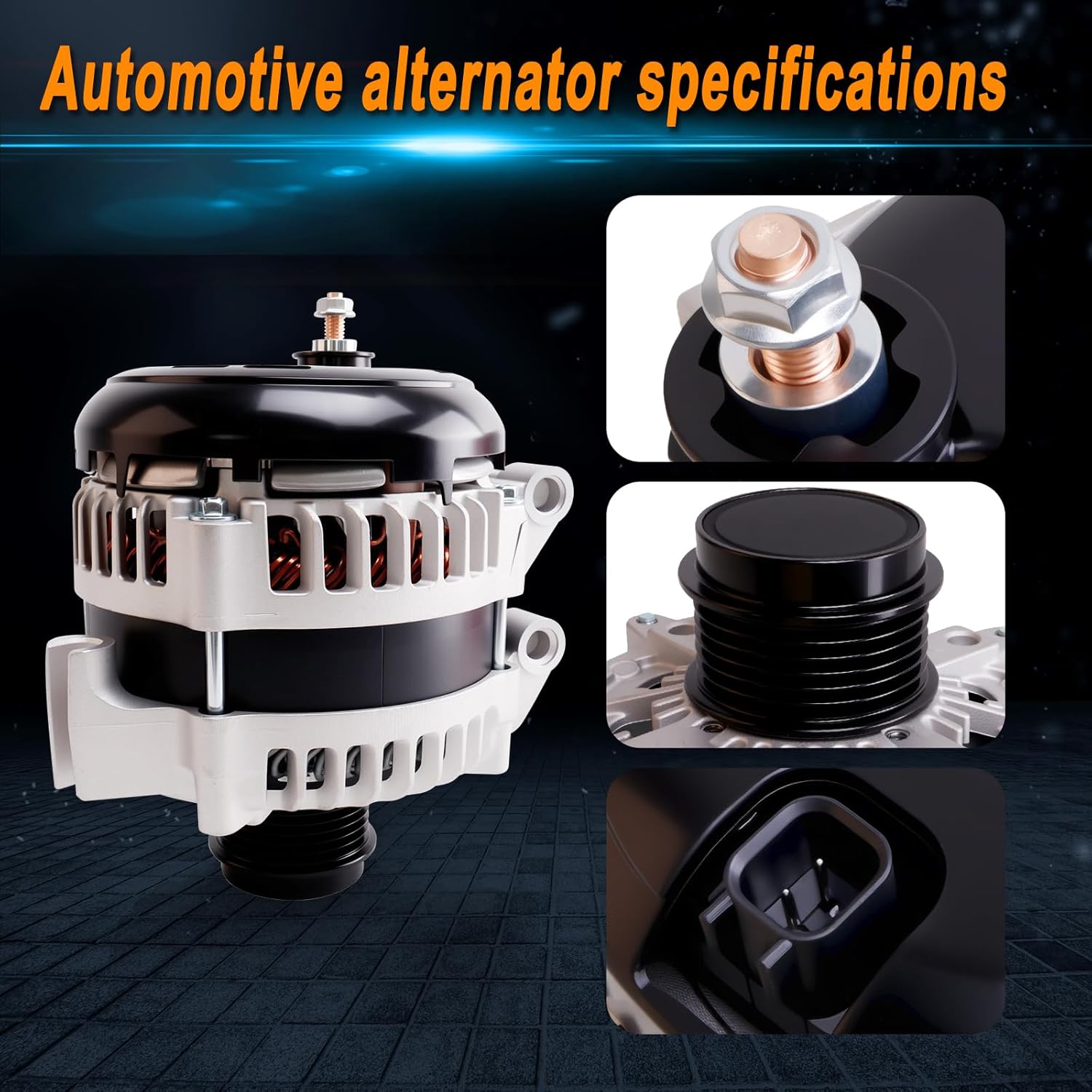 Alternator for 2017-2020 Pacifica, 2020 Voyager, 2022-2023 ProMaster 1500,2500,3500, V6 3.6L, Alternator Replacement for 421000-7191