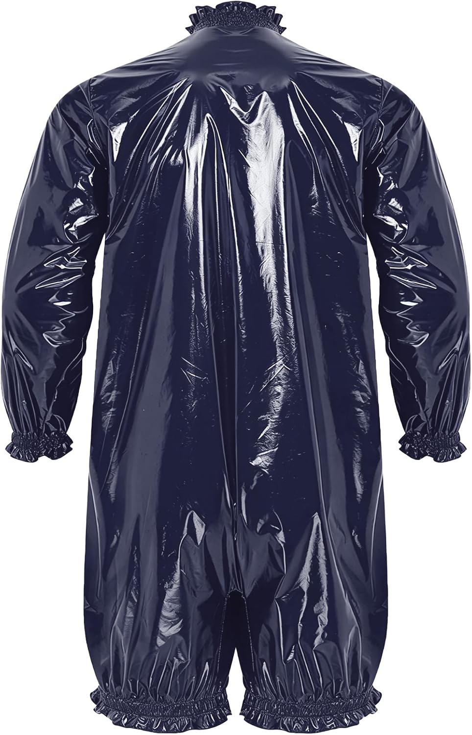 Jelory Men Bodysuit Incontinence Bodysuit Night Club | Front Zip Up,Mock Neck,Zipper Front,Leakproof,Workout Body Shaper,Special Needs Clothing,Reusable Plastic Panites