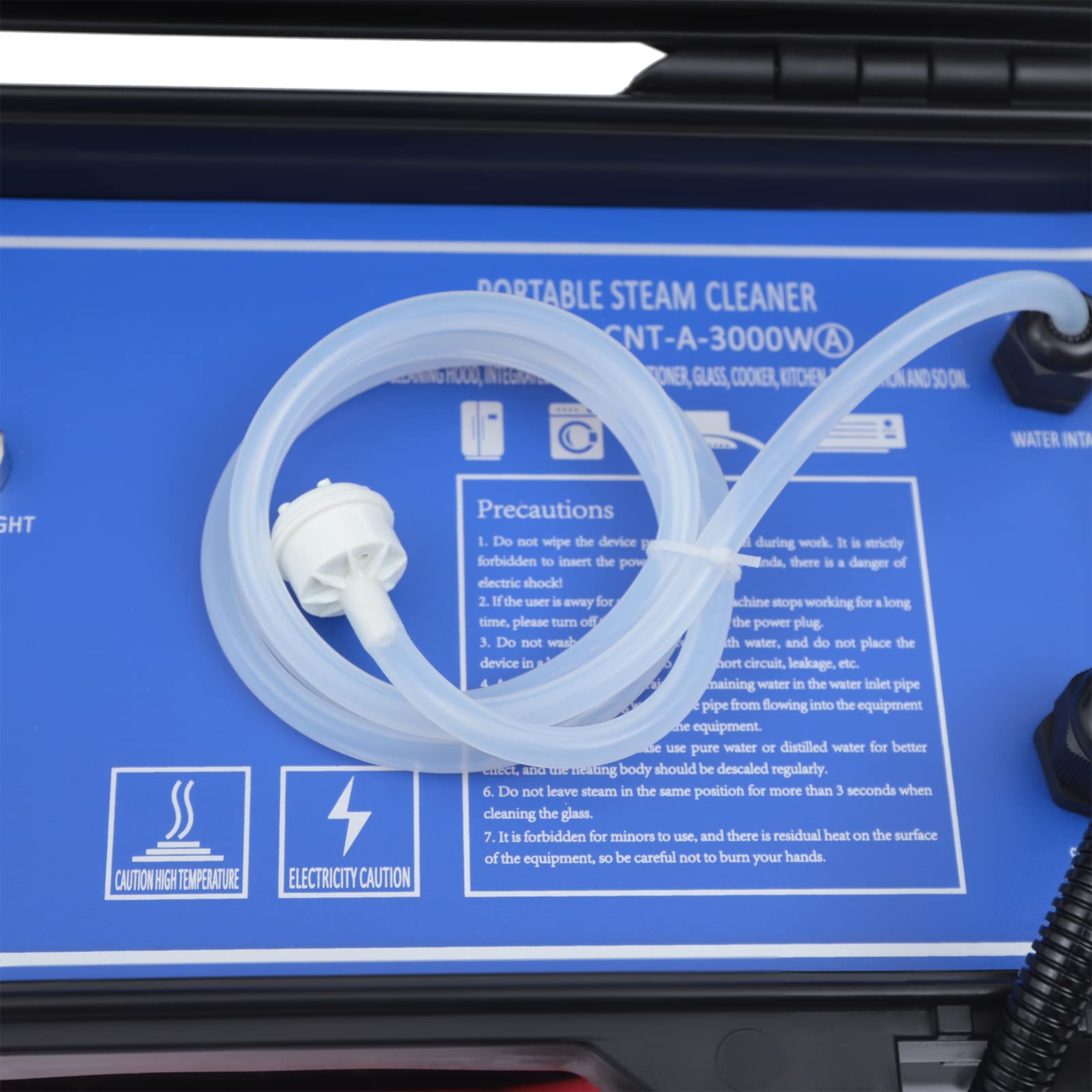 Máquina de Limpieza a Alta Temperatura 3000 W 3.5Bar, Limpiador a Vapor para Coche 130 °C, Agua Fría y Vapor Modos, 5 Cabezales de Cepillo, para Cocina, Cuarto de Baño