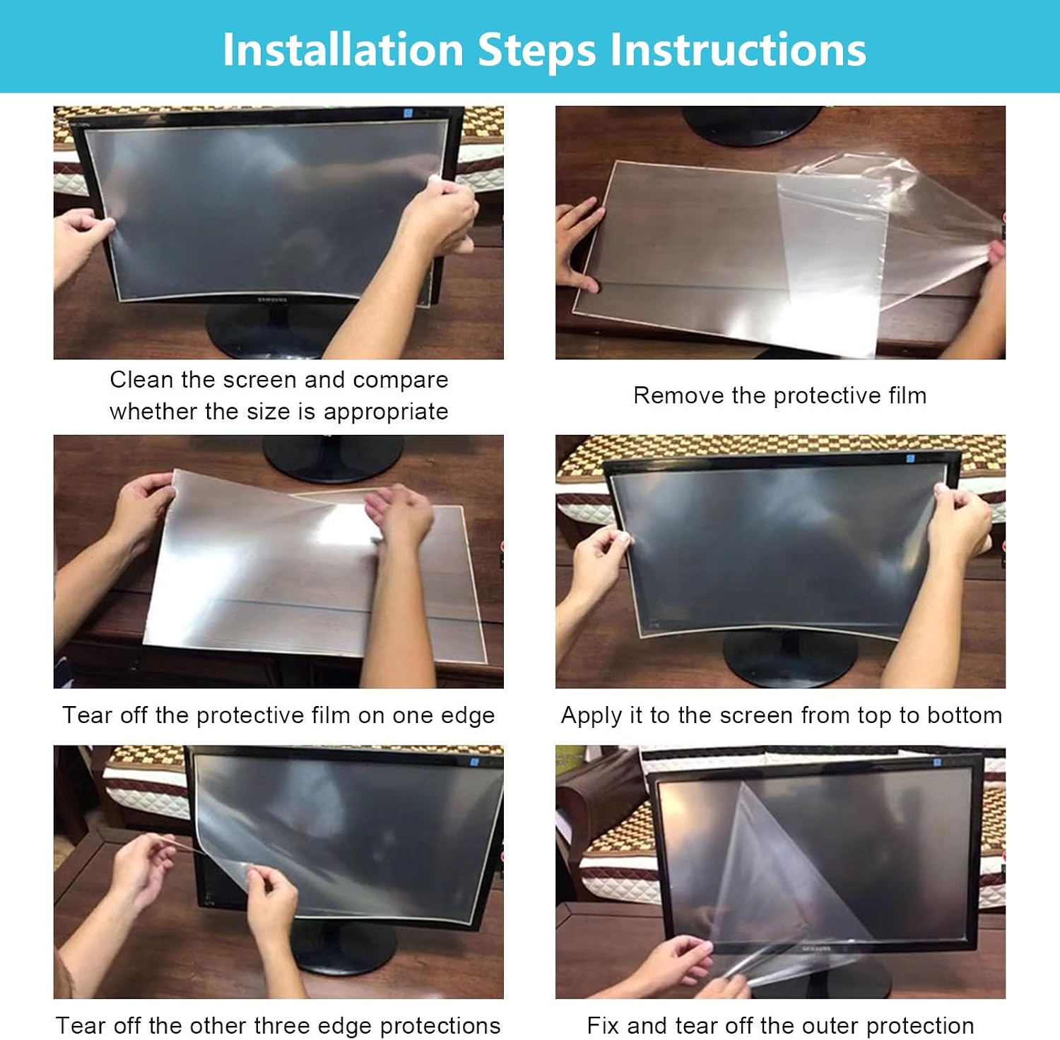 AIZYR 32-55 Inch Matte Anti Blue Light Screen Protector, Anti Glare Anti Scratch TV Protective Film for LCD, LED, 4K OLED/QLED HDTV Display,50" 1101x620mm