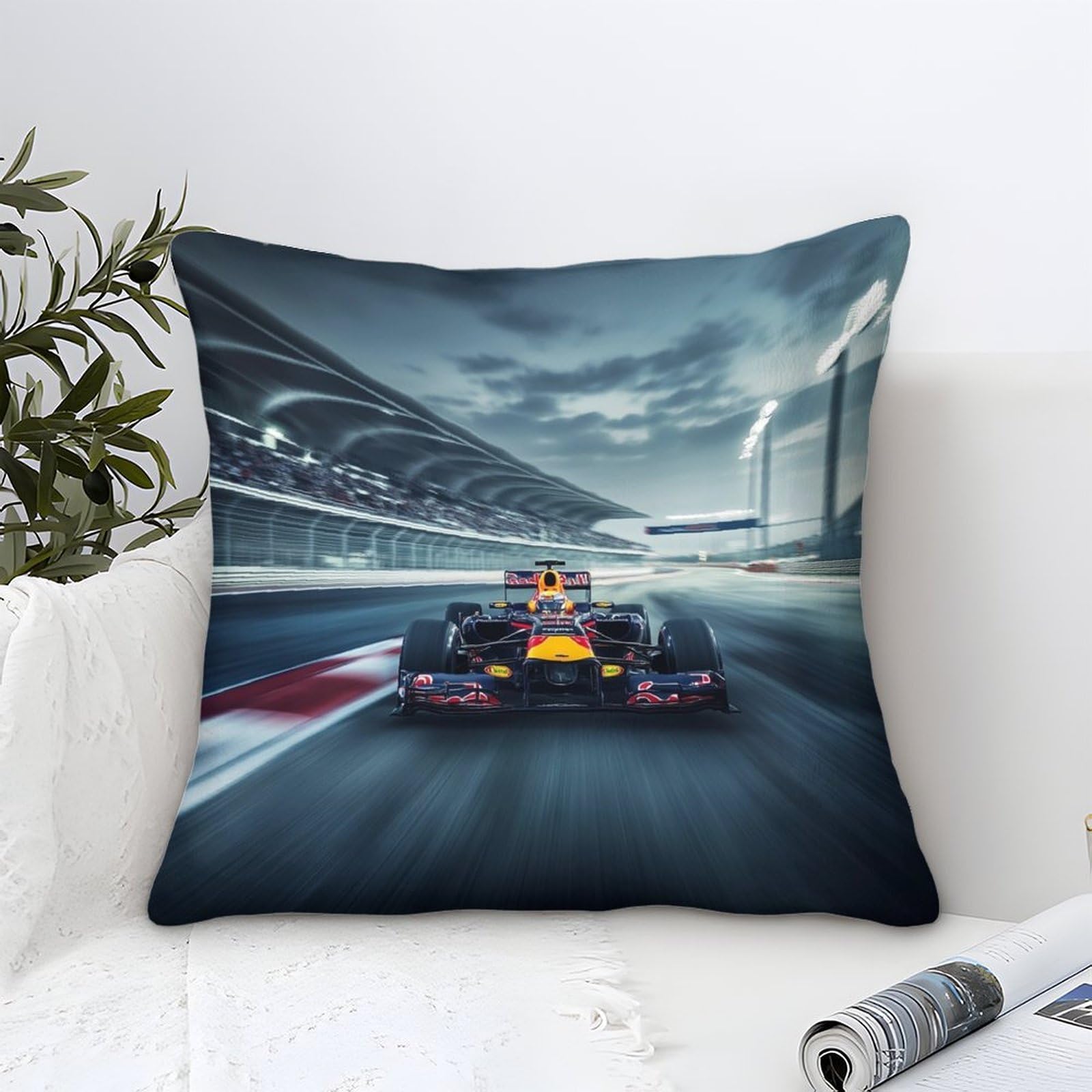 3U6C4M9K Formulaa Racing Cushion Cover Colorful Ornament Racing Car Pillow Cover Decor for Livingroom Couch Bed Sofa Decorate Throw Pillow Case Formulaa Racing Gift 50x50cm