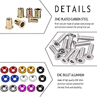 Vista 2 de Kit de 20 piezas para vestir motor: arandelas de aluminio, pernos y tuercas de remache (negro)