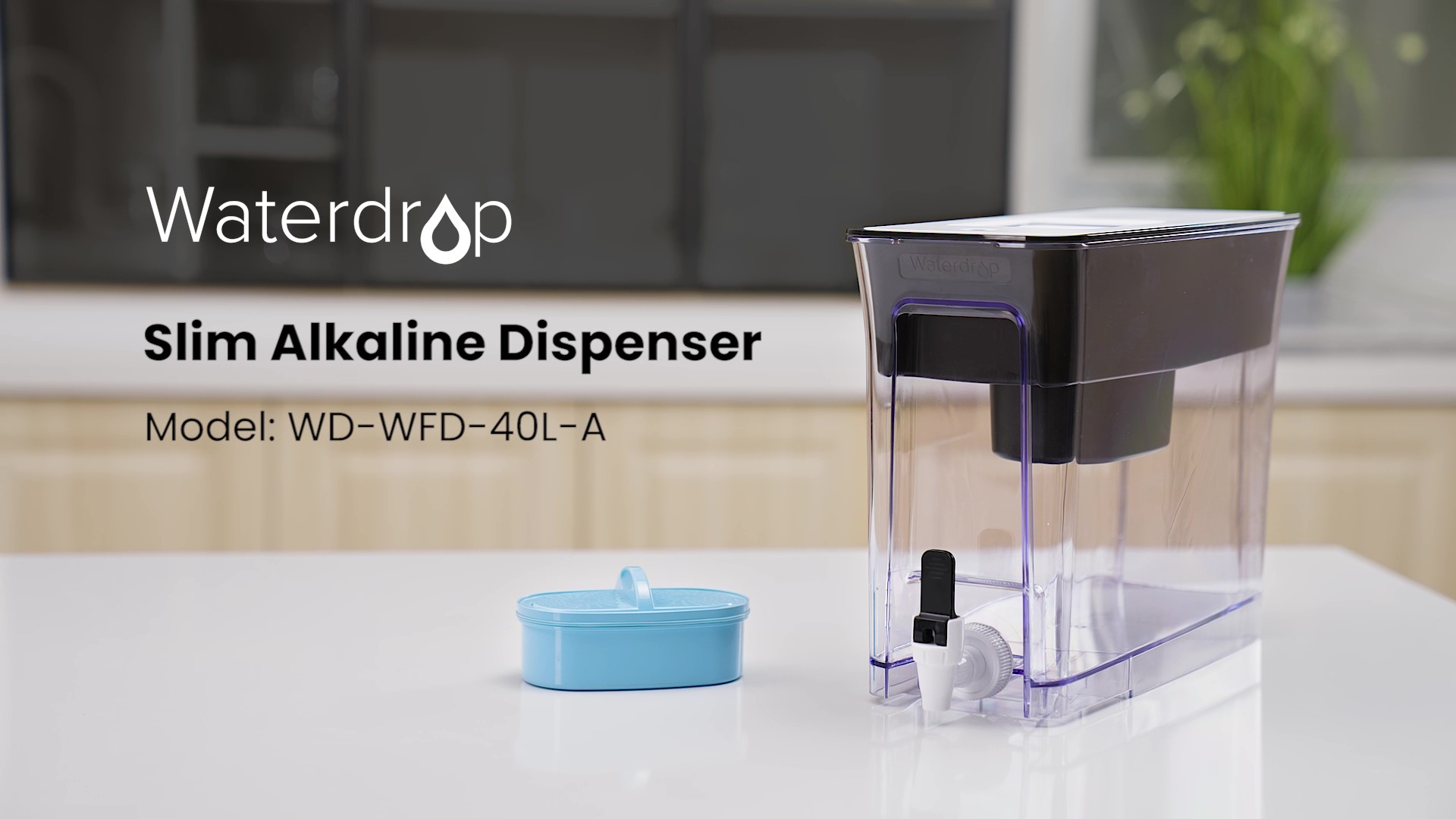 Image of Waterdrop WFD-40L-A Water Filter Dispenser, Alkaline Filtration, Black