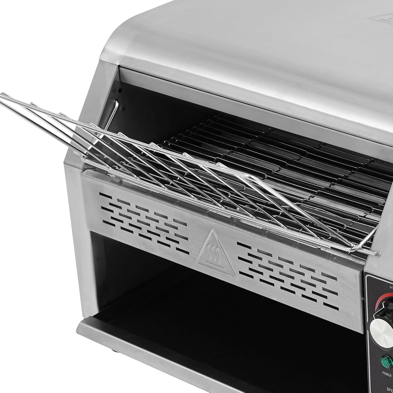 Conveyor Toaster, 2400W Electric Toast Oven Stainless Steel Restaurant Oven, 450Pcs Per Hour Commercial Toaster for Cafes, Buffets and Coffee Shops, 1-7 Level Speed Control, 110V/60Hz