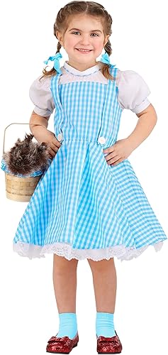 Miniatura 2 de Fun Costumes Disfraz de Dorothy del mago de Oz para niñas, vestido azul y corbatines para el cabello, vestido de cuadros azules 4T