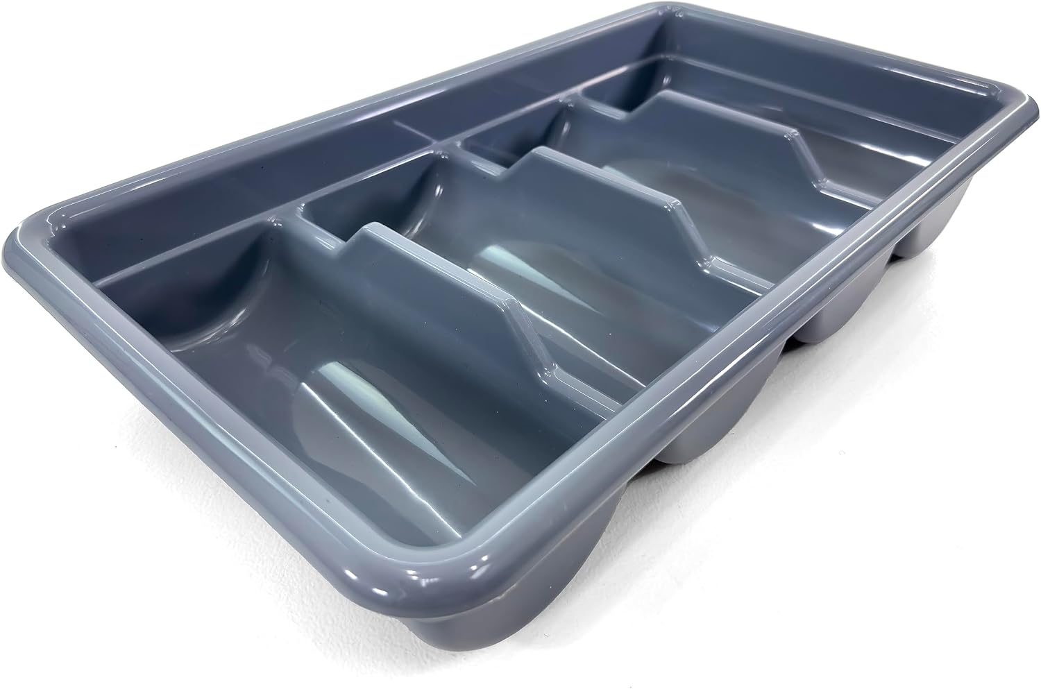 Cutlery Bin | Flatware Bin 4 Compartment Plastic | Commercial Cutlery Box Gray | Polypropylene Plastic.