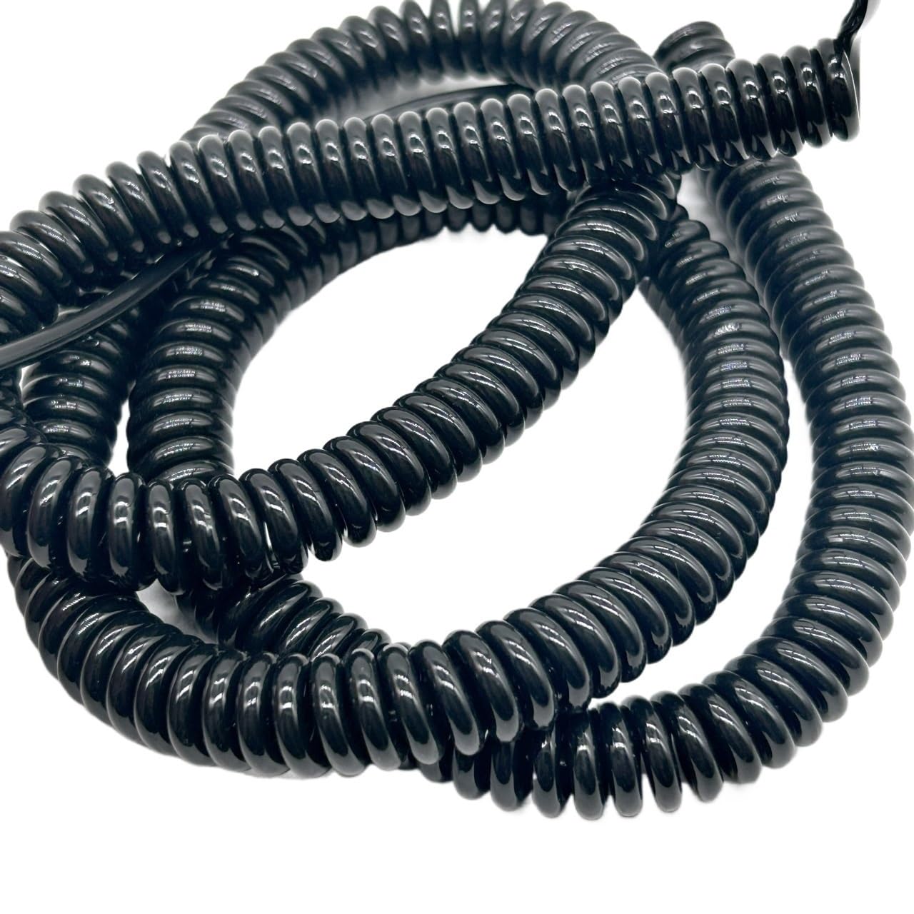 Cable para auricular de teléfono fijo Cable telescópico espiral de 10 núcleos, resorte negro estirable 18AWG, 1-15 metros(Stretch 4 meters)