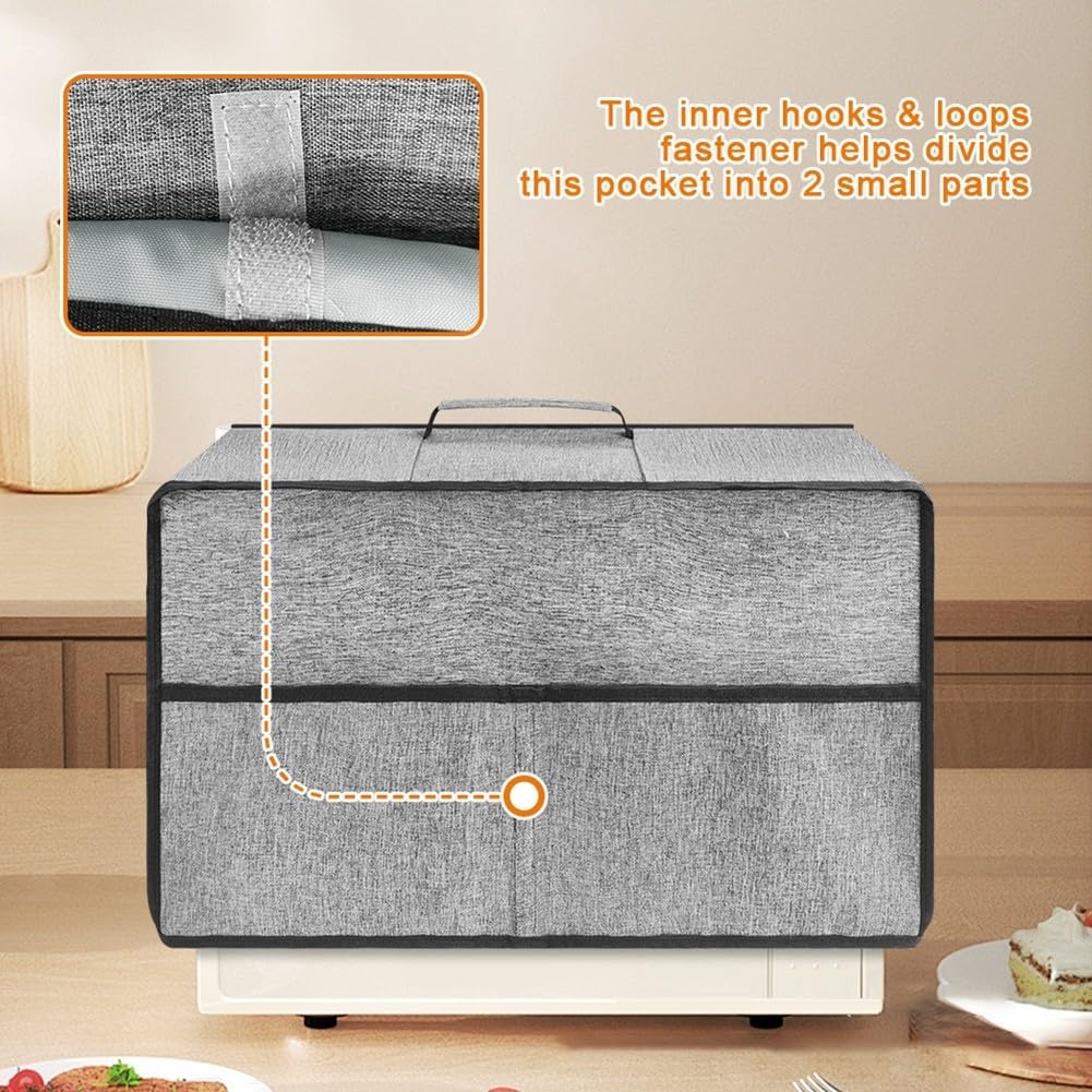 Housse de protection anti-poussière pour fours à micro-ondes, intérieur rembourré avec poignée supérieure facile à manipuler pour une utilisation sans effort
