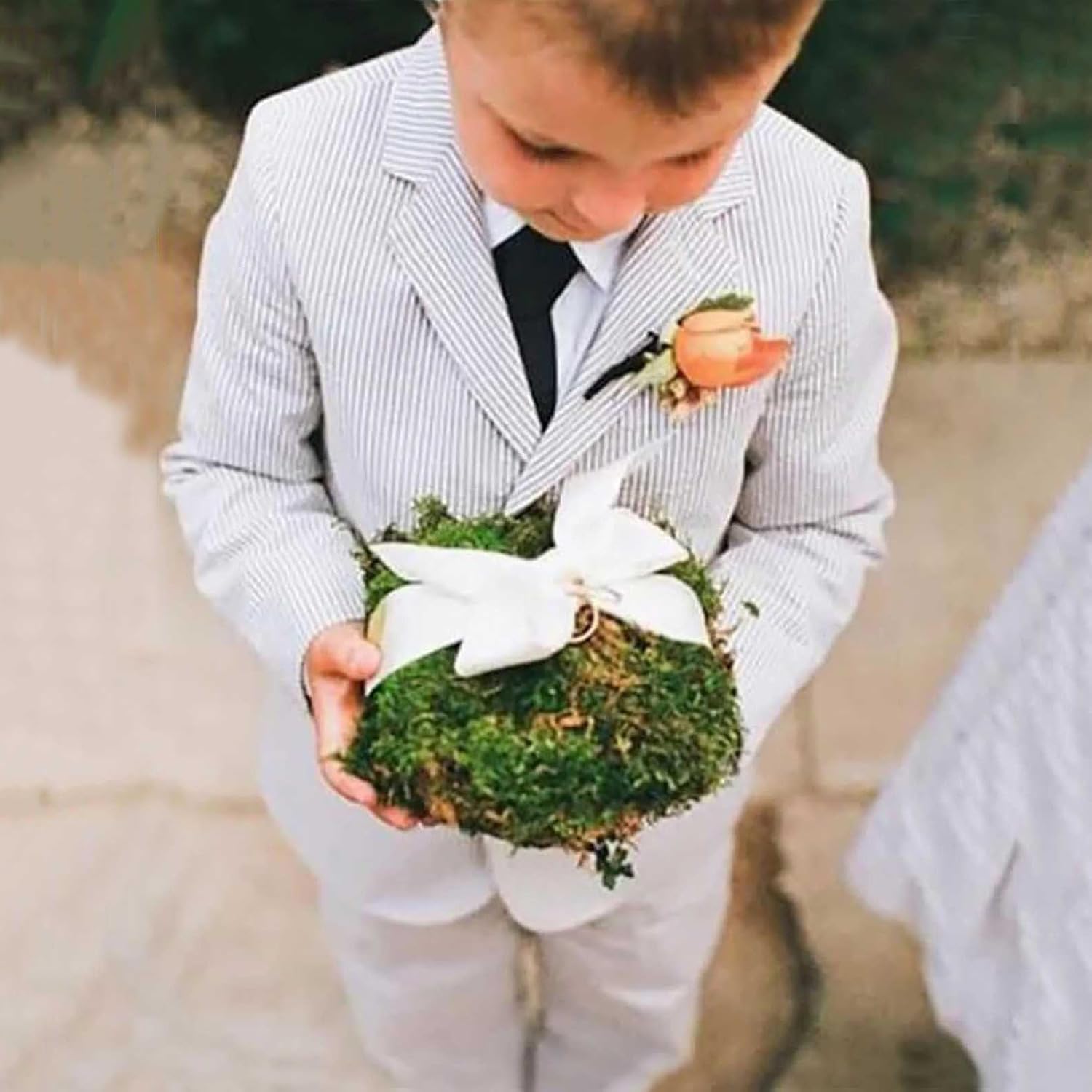 Boys Seersucker Suit 2 Piece Tuxedo for Boys Striped Blazer Pants Boys Summer Beach Wedding Suit (Light Blue,10 Years)