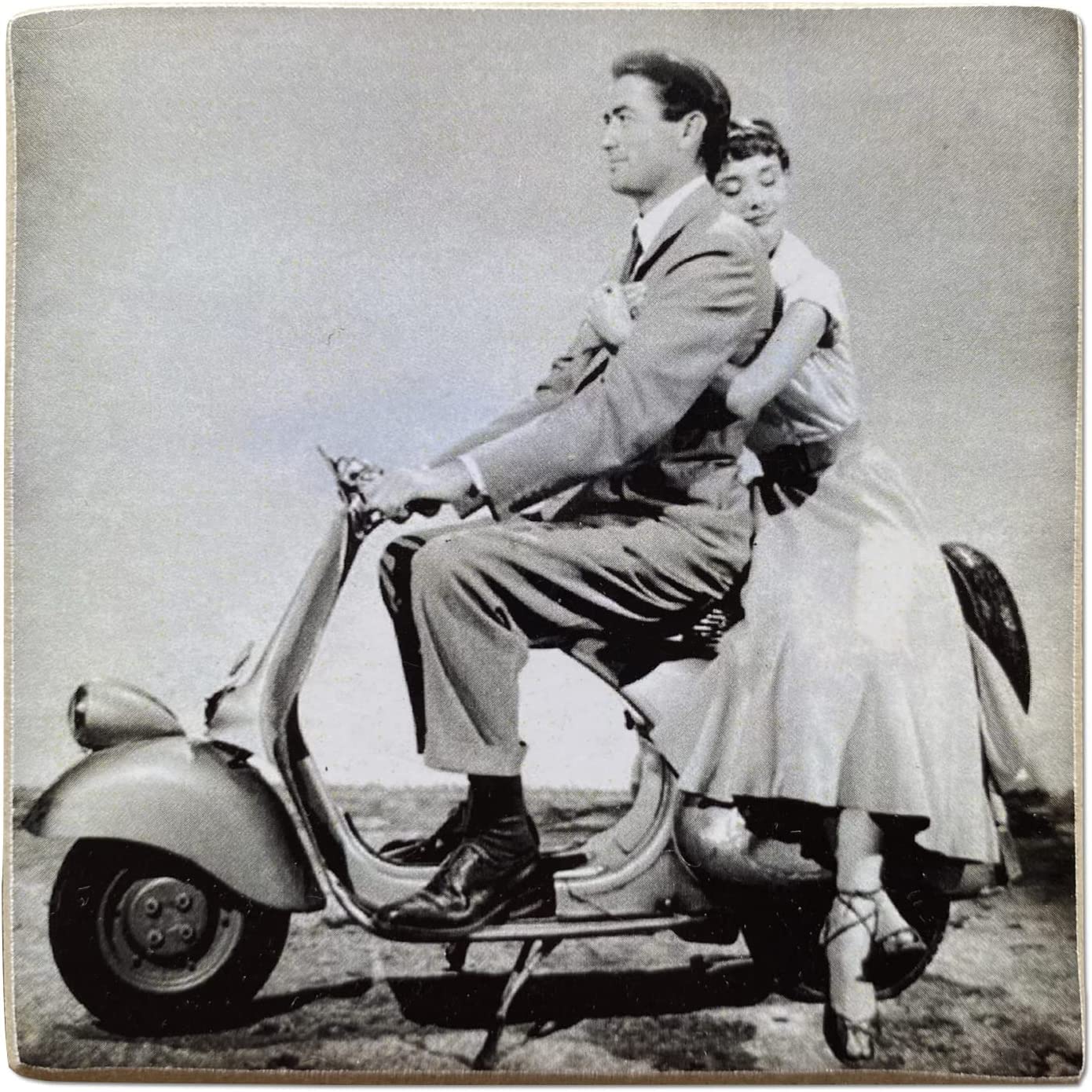 KUSTOM ARTMagnet Series Actors Hollywood Audrey Hepburn Gregory Peck Collectible Wood Print 8x8cm