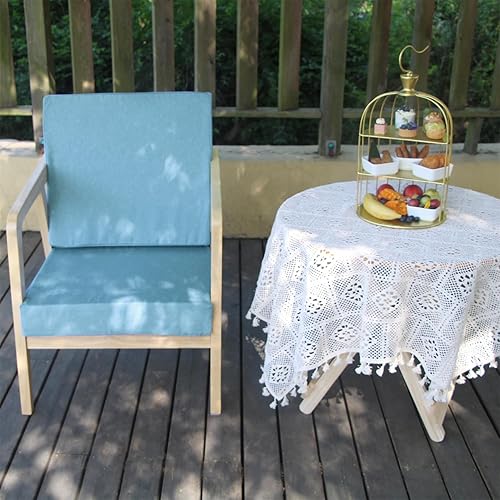 Miniatura 3 de Fundas de cojín para asiento de patio, fundas de repuesto lavables, impermeables, para muebles de exterior, para sofá, sofá, azul agua, 22 x 20 x 4