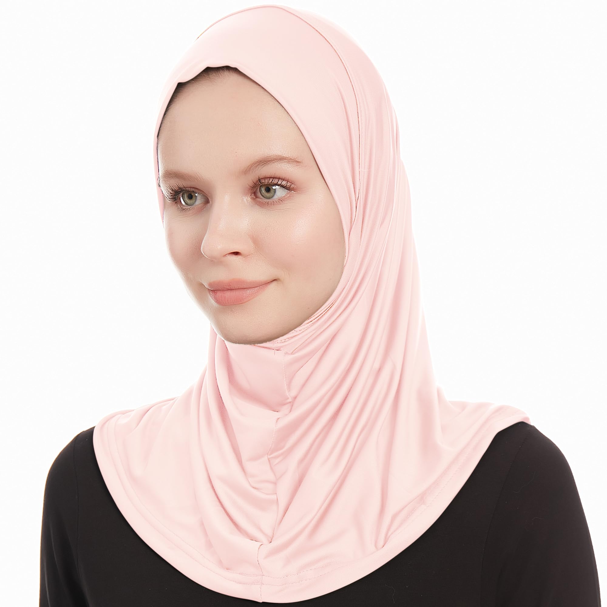 Ayisah Women's Pink Plain Ready To Wear Amira Hijab For - Muslim Instant Amira Jersey Scarf – Soft Muslim One Piece Instant Hijab Headscarf