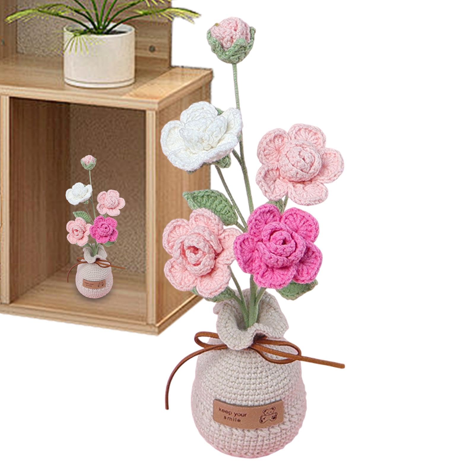 Flores de ganchillo artesanales amarillas: decoración decorativa de flores de 24 cm