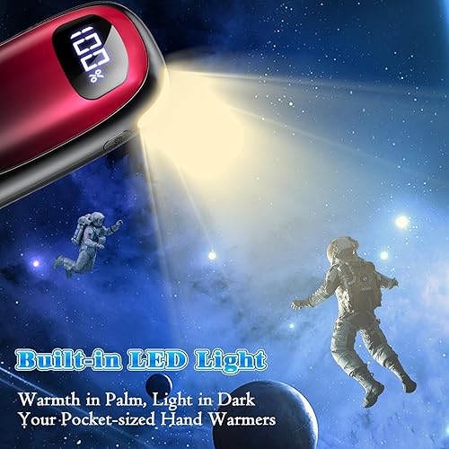 Miniatura 37 de Calentadores de manos recargables, paquete de 2, calentadores de manos eléctricos de doble cara, máximo 131 ℉, 20 horas, calentador de bolsillo a