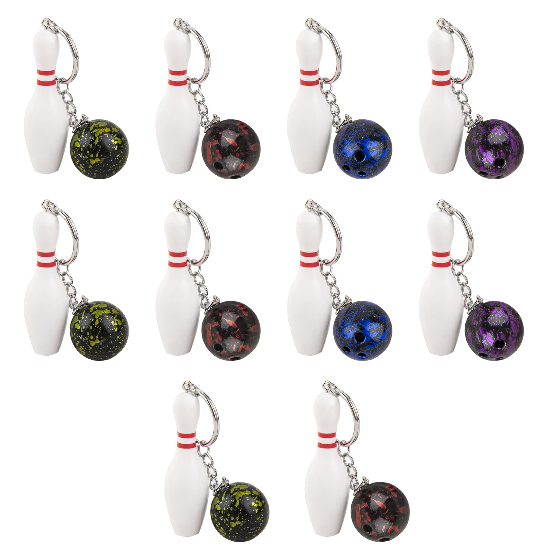 Porte-clés bowling Azure Zone lot de 10 pour ne plus perdre vos clés
