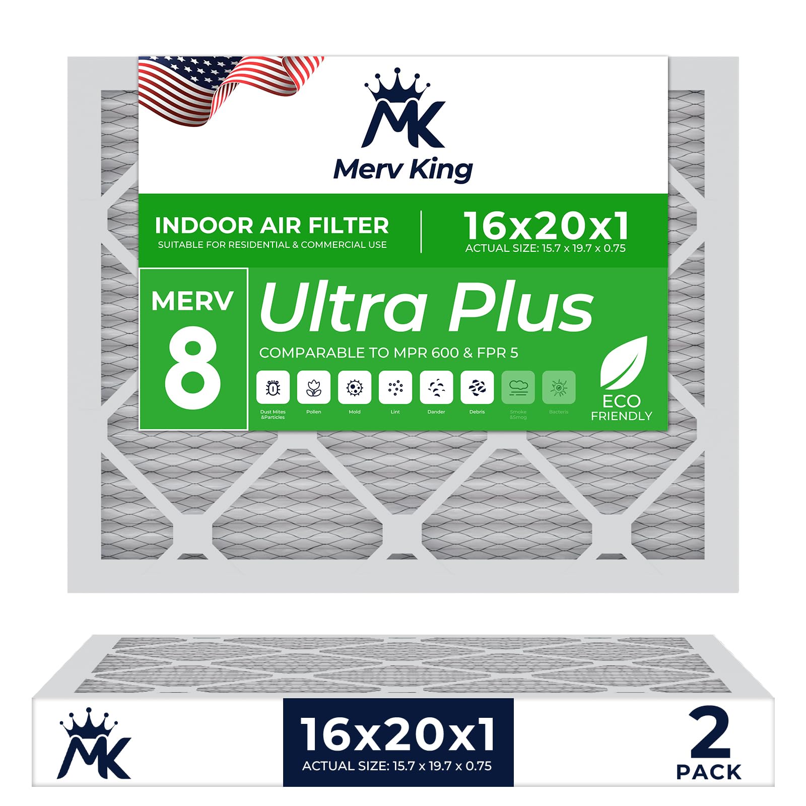 MervKing 16x20x1 Air Filter